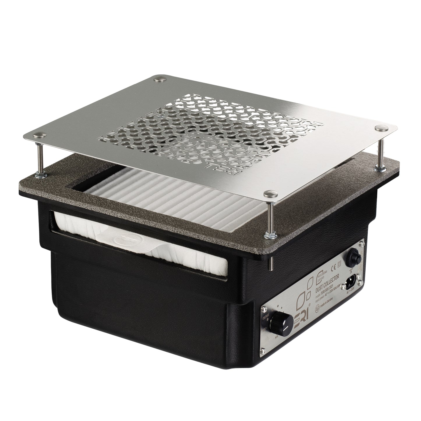 Aspirateur à ongles encastré Teri 800 noir grille argent